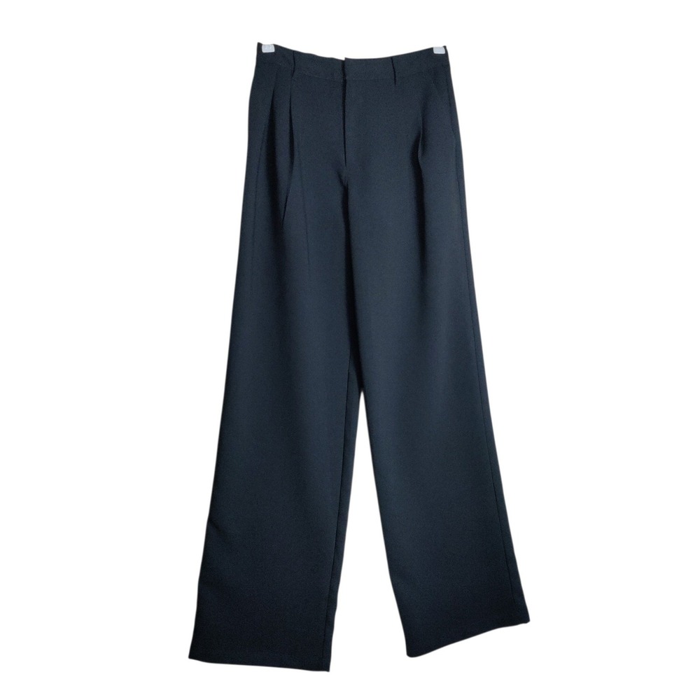 Gap Easy Trouser Black Wide Leg Pleated High Rise Pants Women 10 Tall
